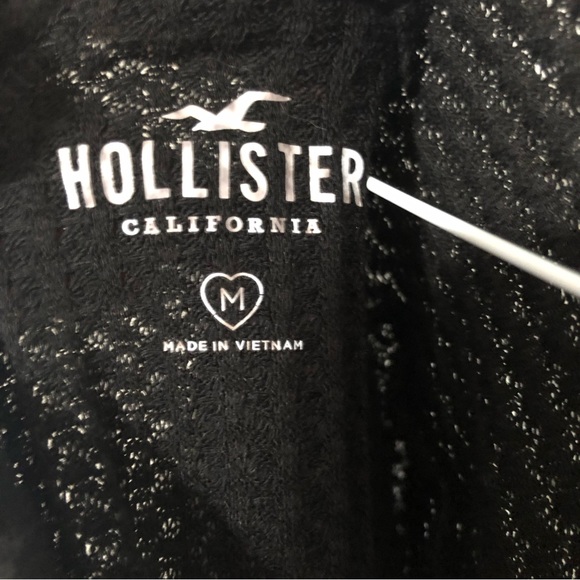 **SOLD**Hollister | open back long sleeve black waffle knit blouse shirt top - Picture 2 of 8
